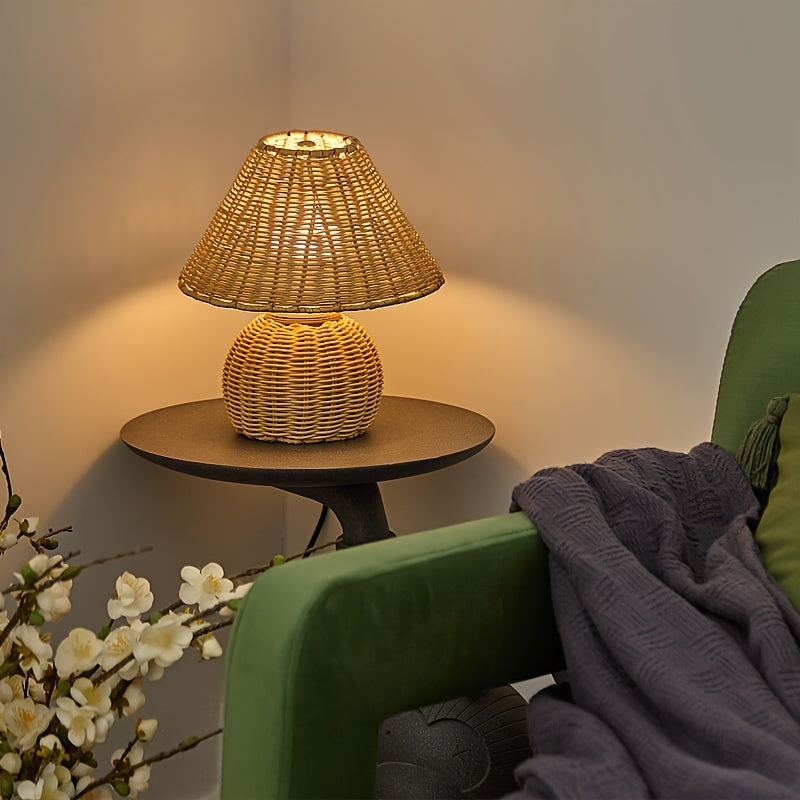 Bambus Skrivebordslampe – USB-drevet Boho Accentlys