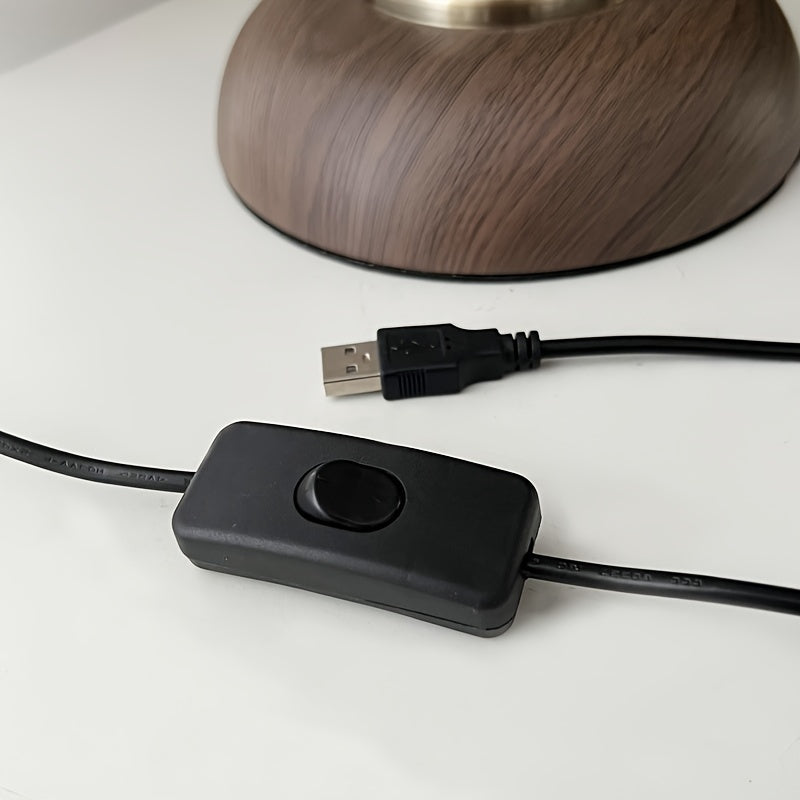 Vintage gåsehalslampe i antik messing – USB-drevet