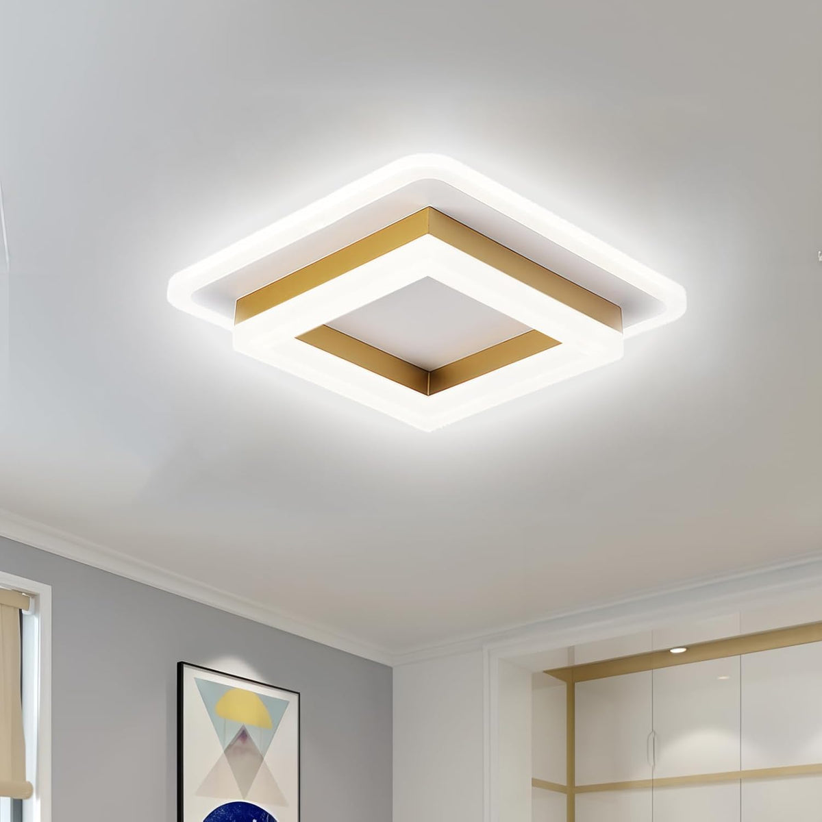 Firkantet LED-loftslampe | Moderne indbygningsarmatur