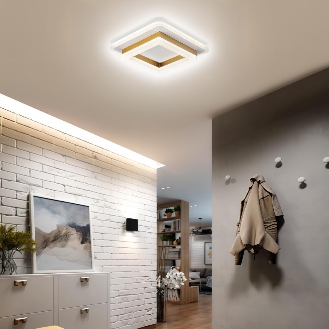 Firkantet LED-loftslampe | Moderne indbygningsarmatur