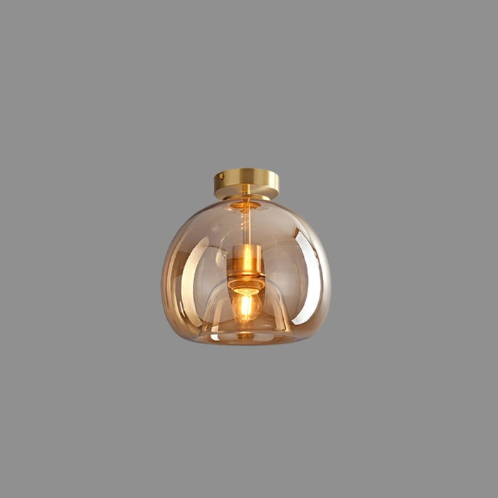 Vintage Bobleglas Loftlampe – Retro Ravfarvet Pendel