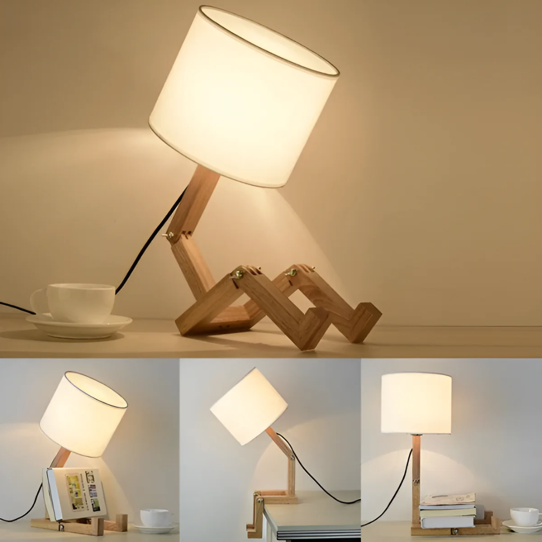 Rilna – Fleksibel bordlampe i massivt træ