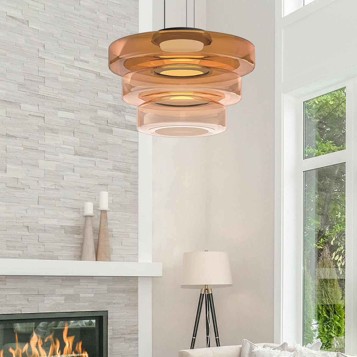 Bauhaus Glaspendel – Lagdelt LED-hængelampe