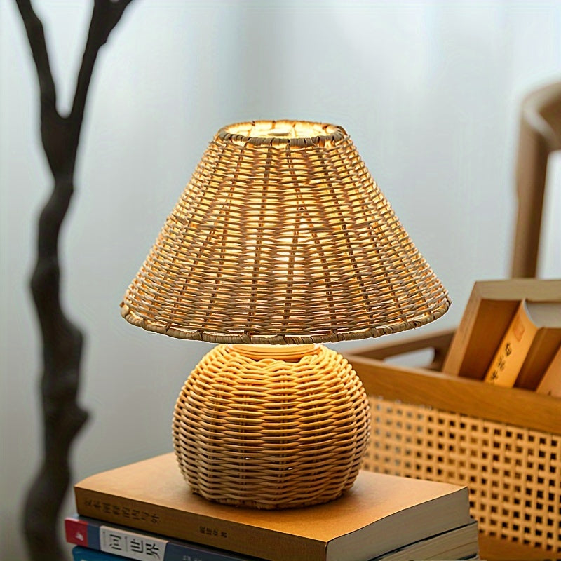 Bambus Skrivebordslampe – USB-drevet Boho Accentlys