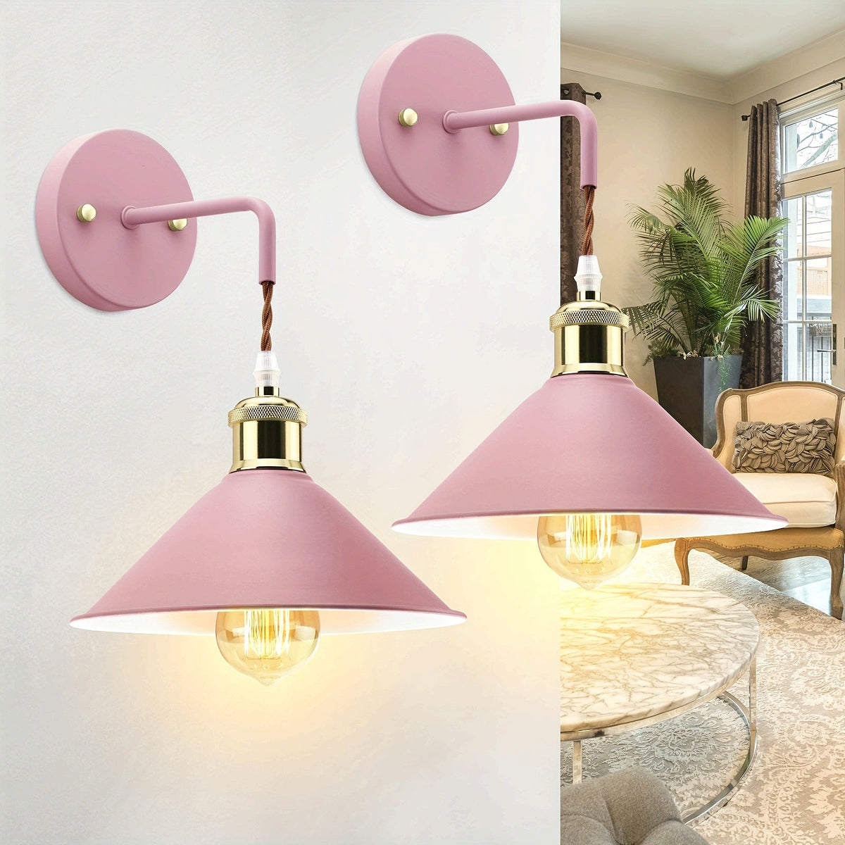 Moderne metalvæglampe – industriel stil, oliebehandlet finish