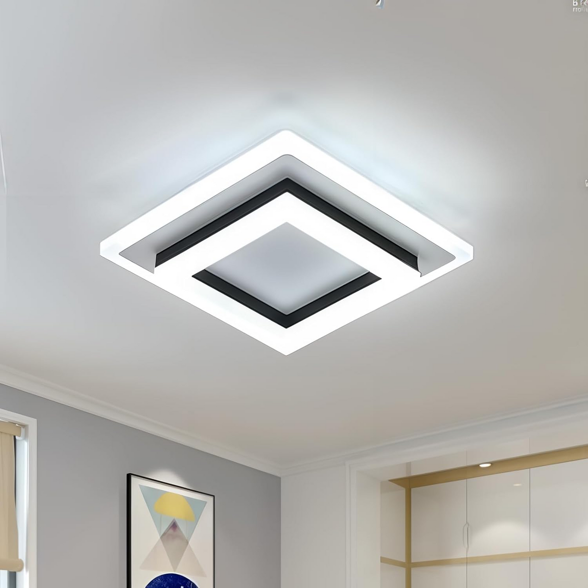 Firkantet LED-loftslampe | Moderne indbygningsarmatur