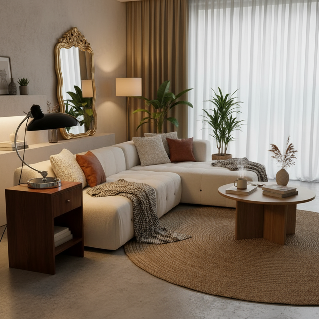 ScandiArc Bordlampe – Buet design i Bauhaus-stil