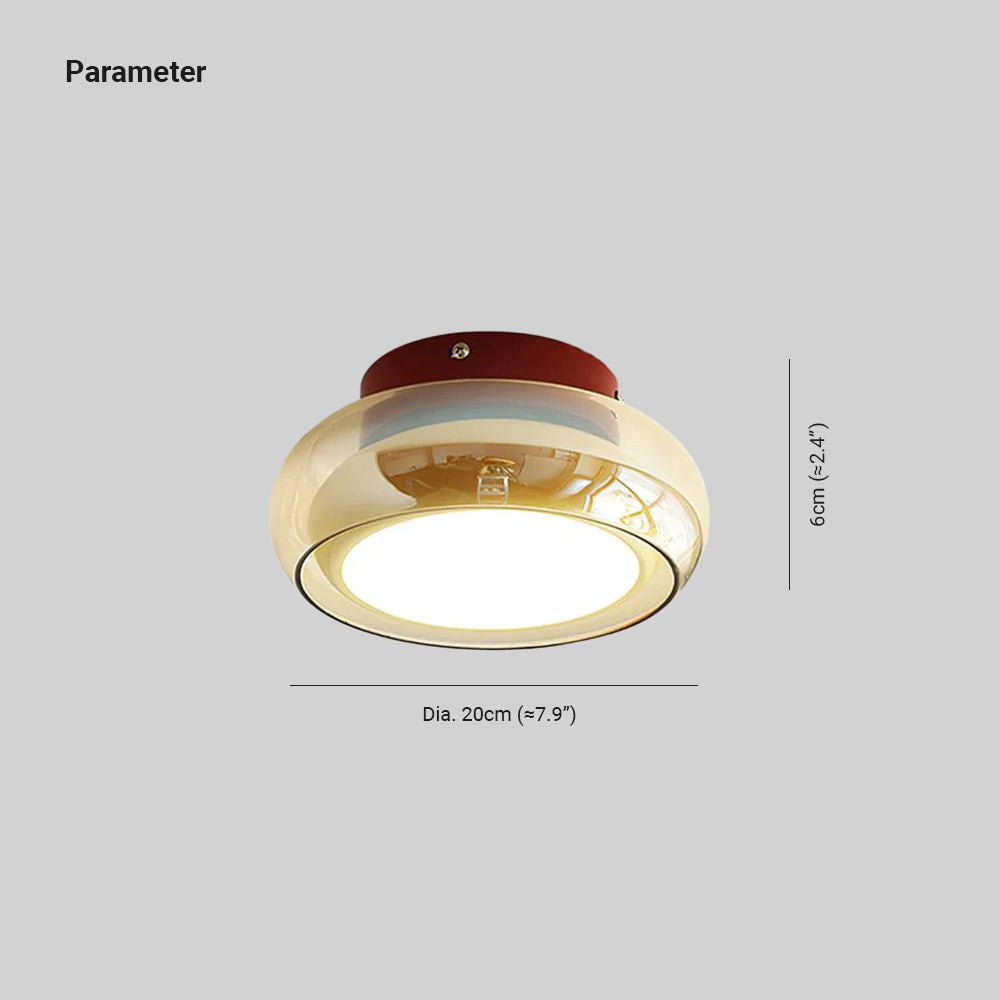 June retro loftlampe – glas med indbygget LED