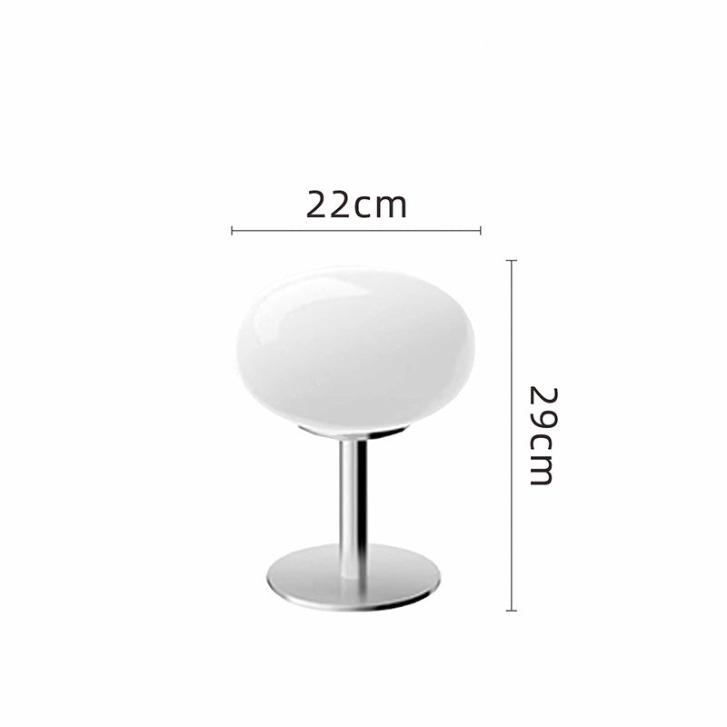 Italiensk Designerlampe – Glasbordlampe med kromfod