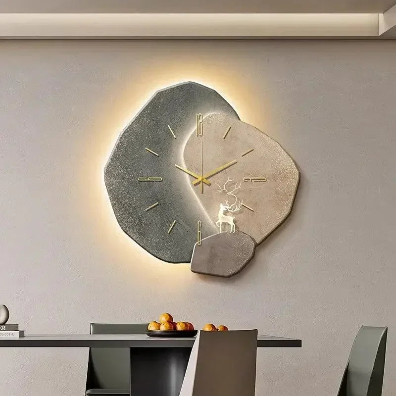 LumoClock – stort vægur med lydløst urværk og LED-lys