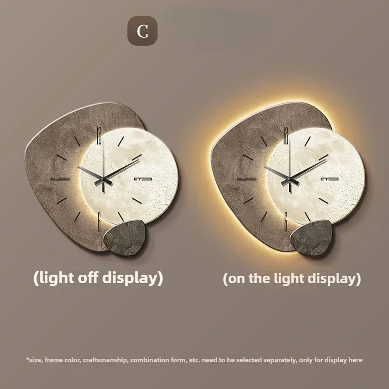 LumoClock – stort vægur med lydløst urværk og LED-lys