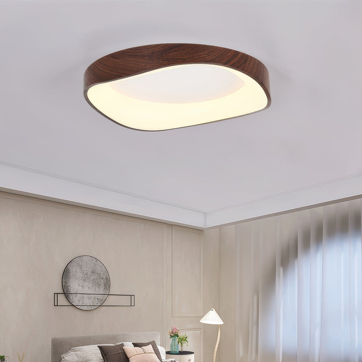 Nordisk Trælook Loftlampe – Kunstnerisk LED-design