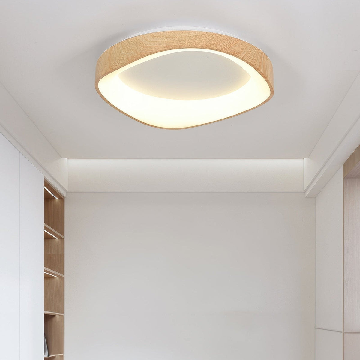 Nordisk Trælook Loftlampe – Kunstnerisk LED-design