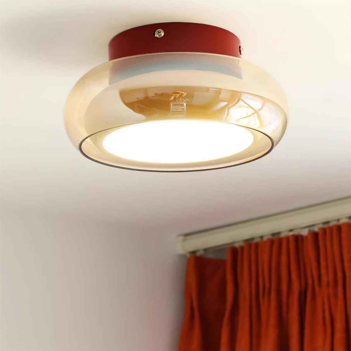 June retro loftlampe – glas med indbygget LED