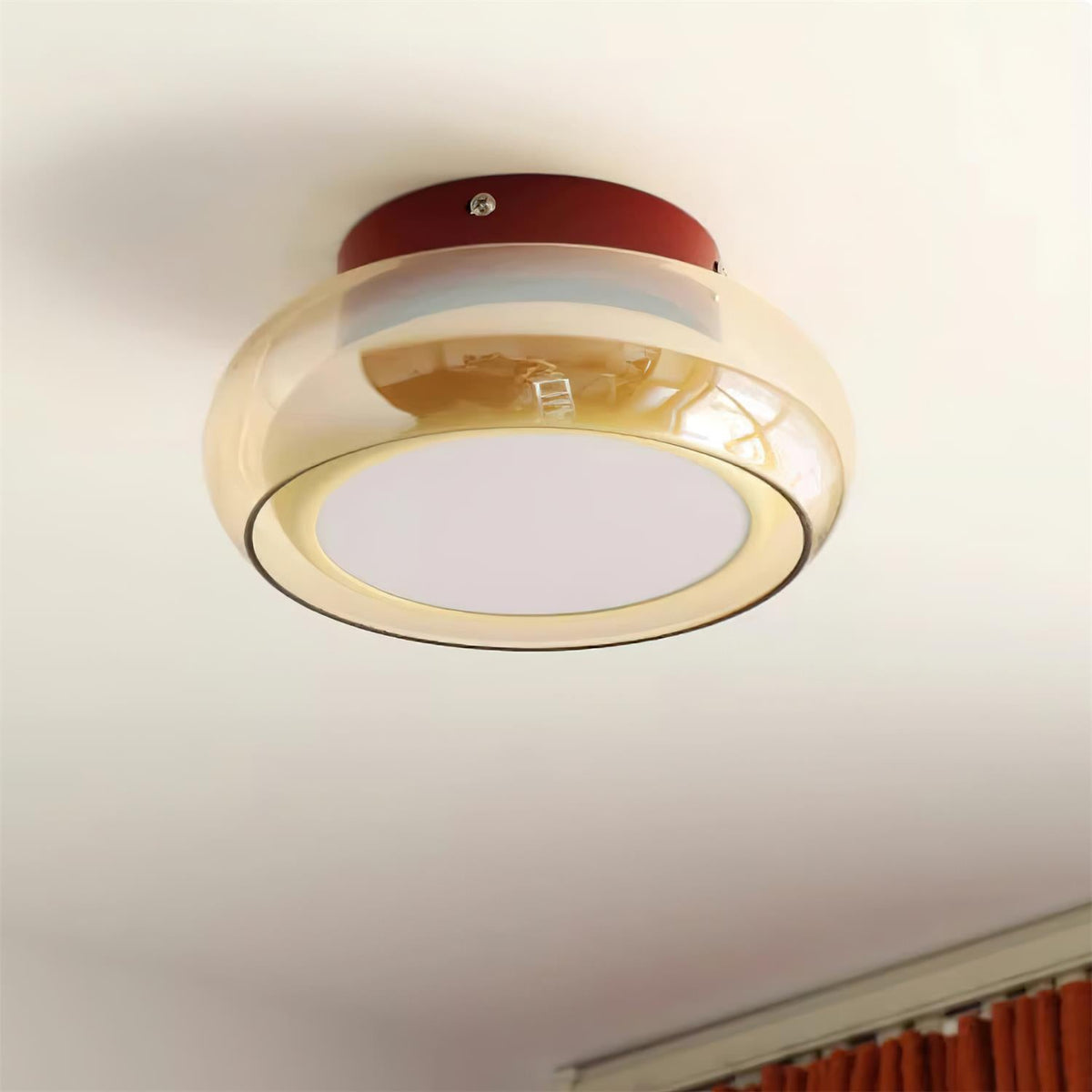 June retro loftlampe – glas med indbygget LED