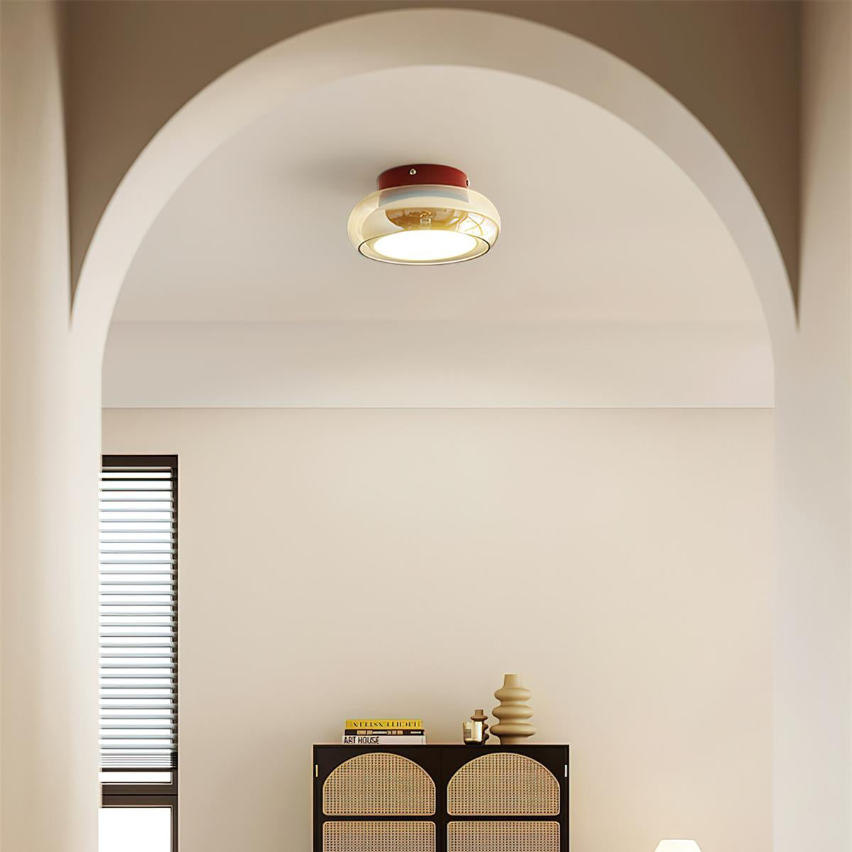 June retro loftlampe – glas med indbygget LED