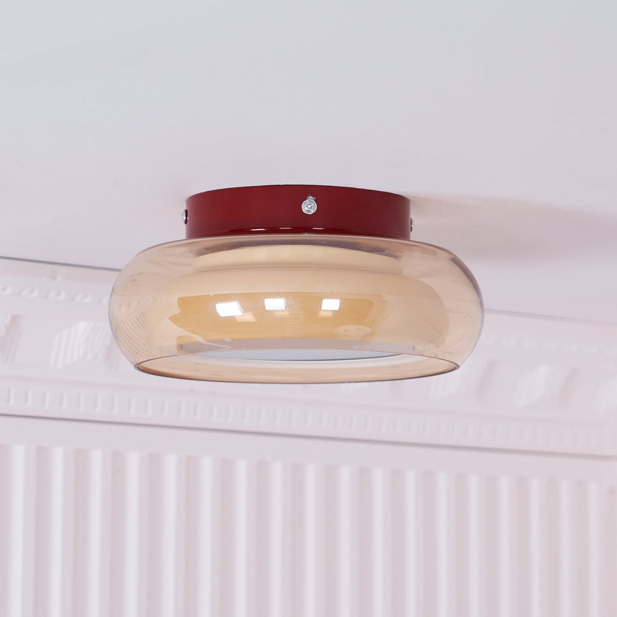 June retro loftlampe – glas med indbygget LED