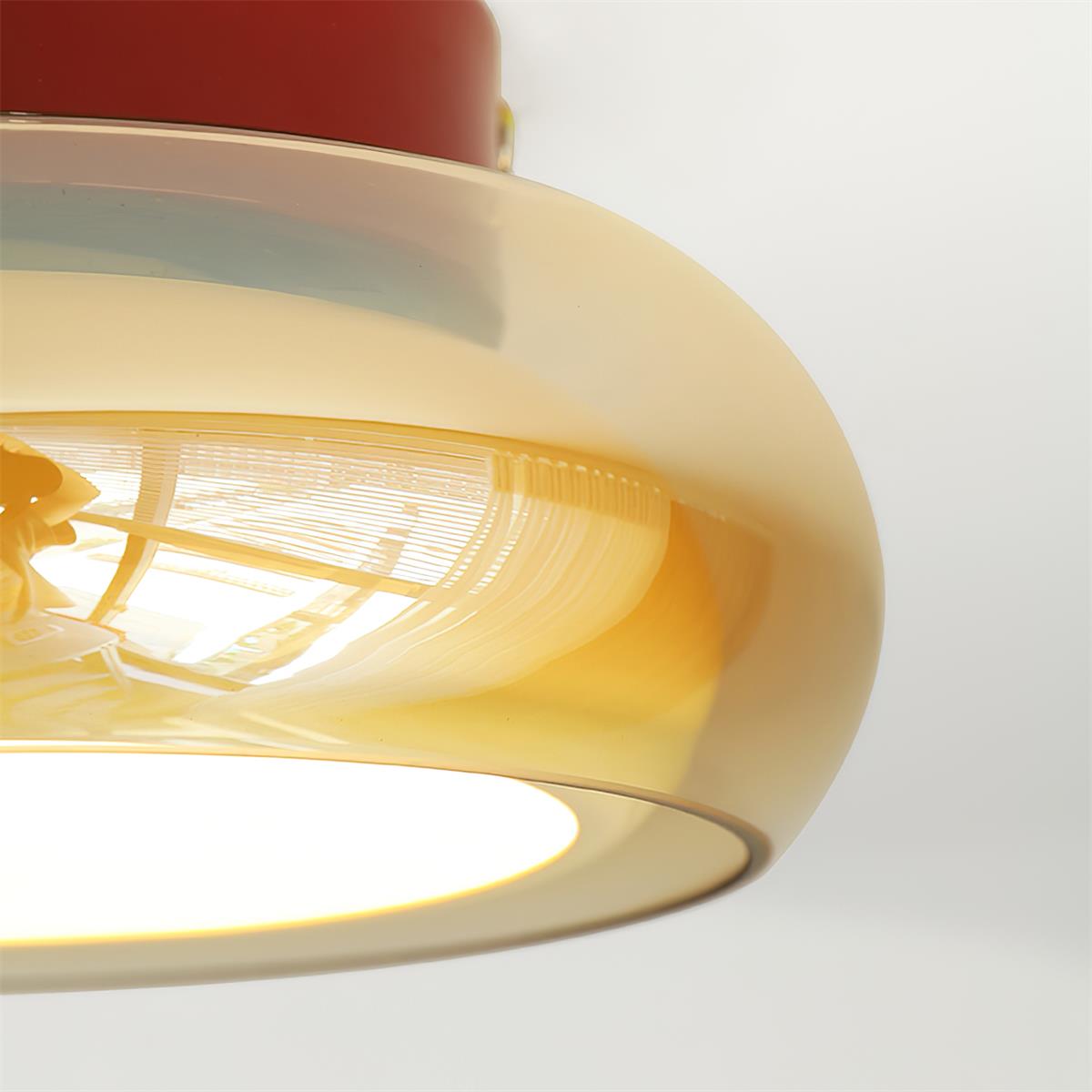 June retro loftlampe – glas med indbygget LED