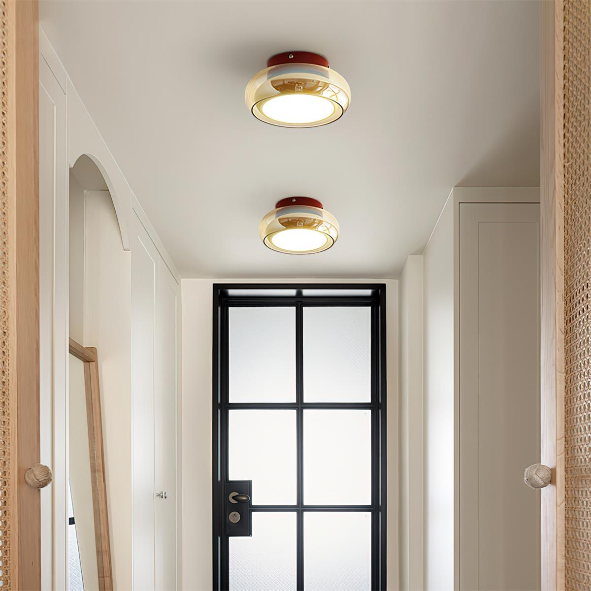 June retro loftlampe – glas med indbygget LED