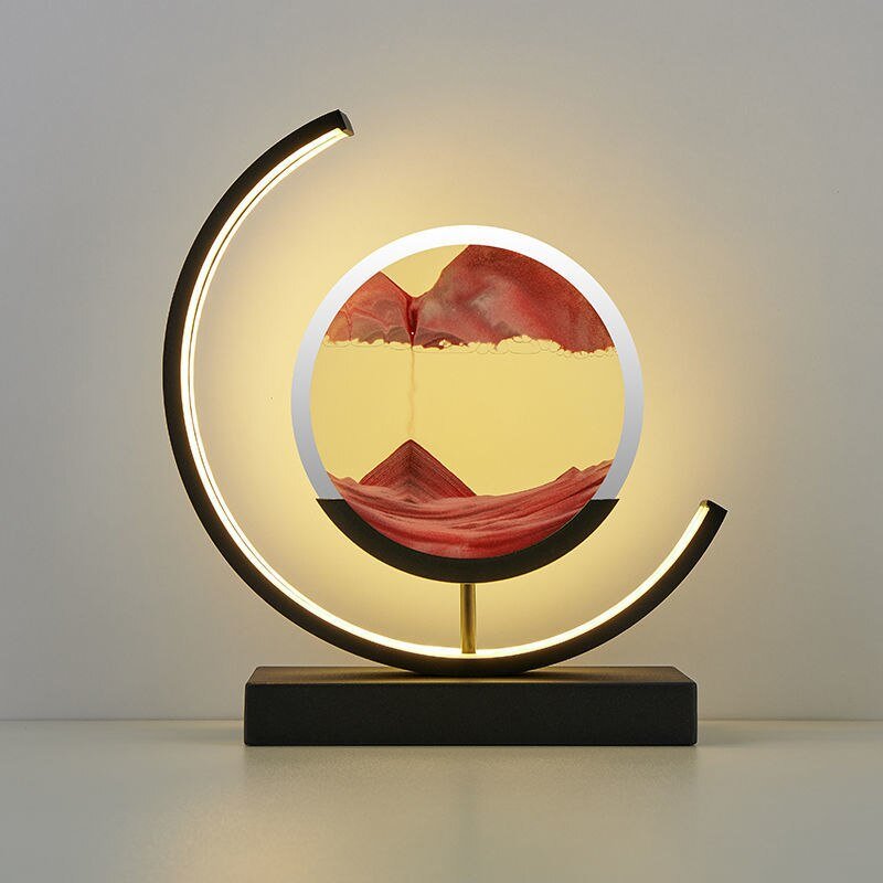 Sandlys – Kviksand LED-bordlampe med sandkunst