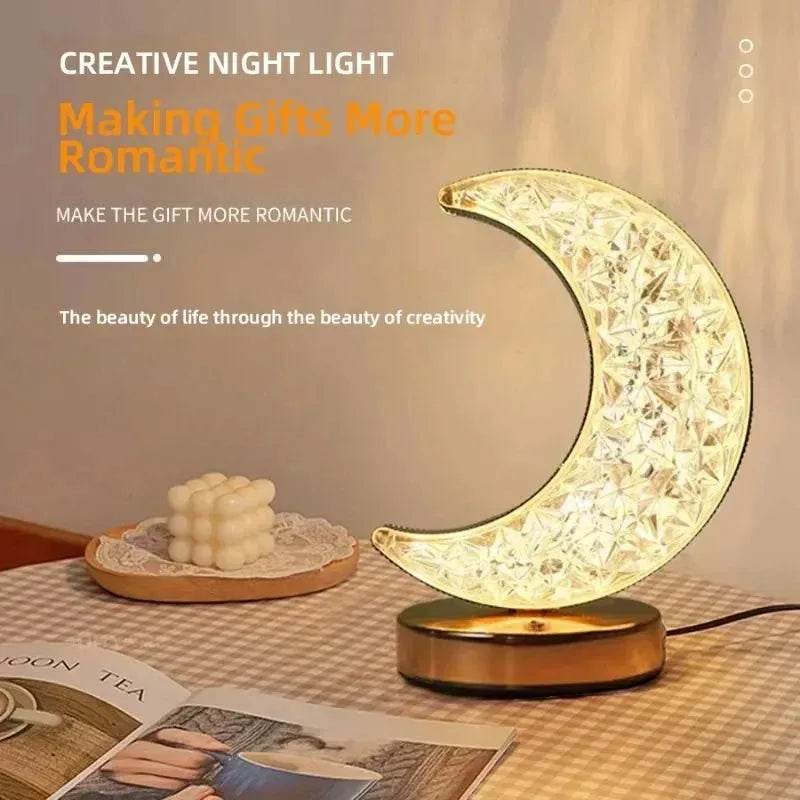 Stellora – 3D-krystal natlampe, genopladelig