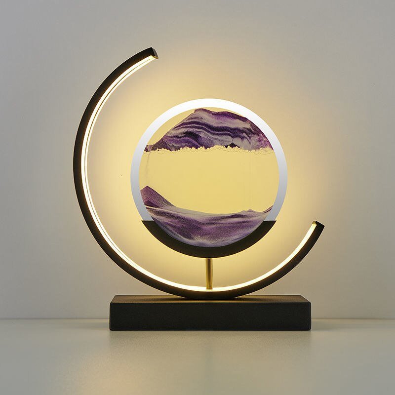 Sandlys – Kviksand LED-bordlampe med sandkunst