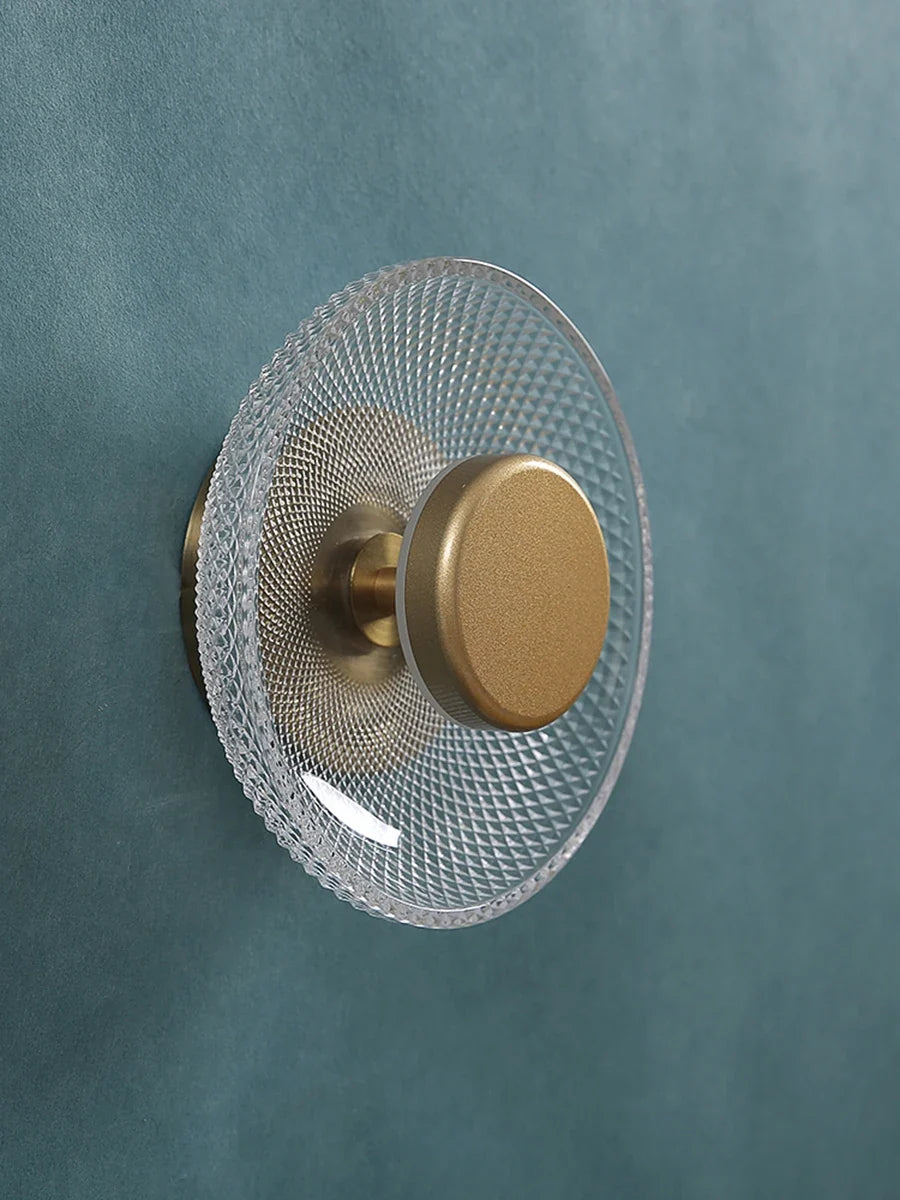 Farvet Glas Væglampe – Tekstureret LED-disklys