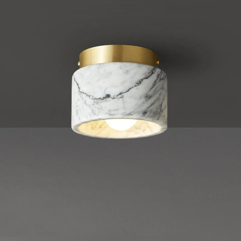 Marmorloftlampe – nordisk downlight i sten og metal