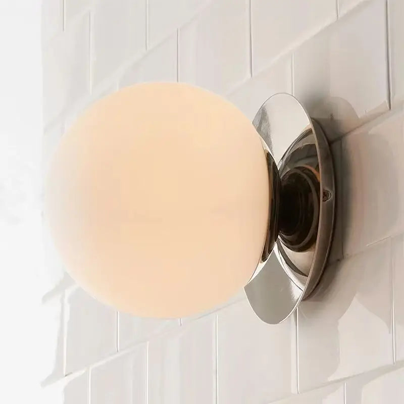 Nordic Globe Glas Væglampe | Minimalistisk Moderne Badeværelse & Soveværelse Lys