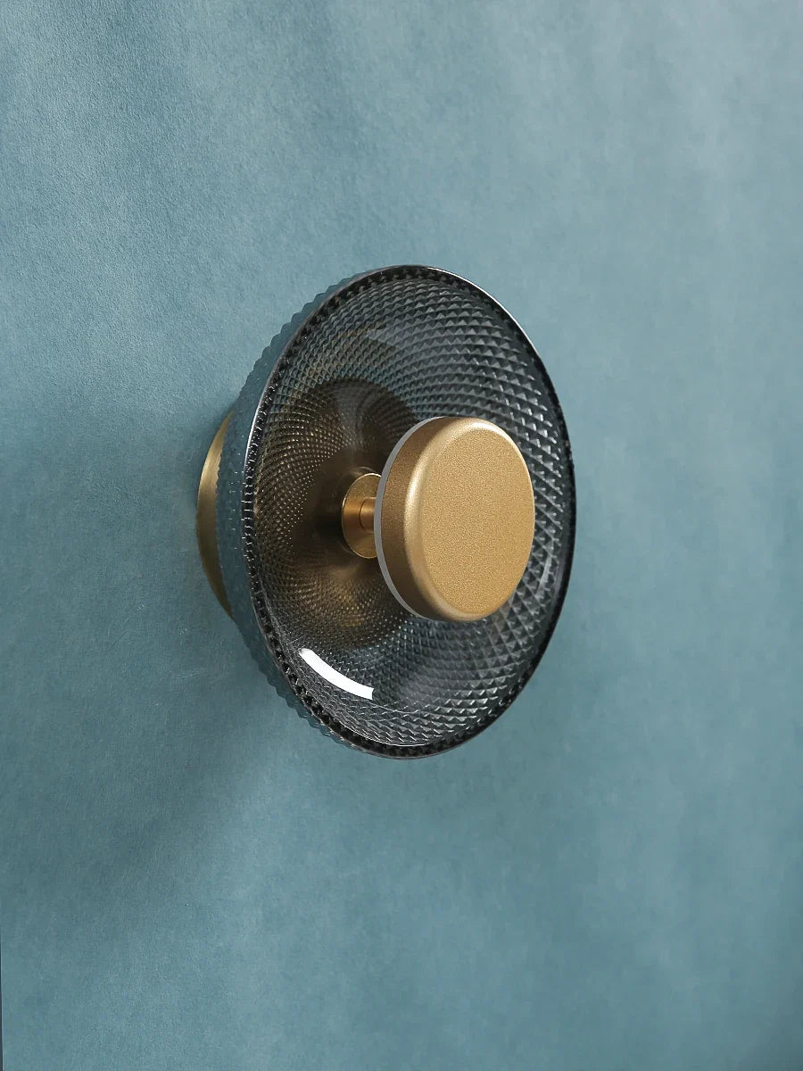 Farvet Glas Væglampe – Tekstureret LED-disklys