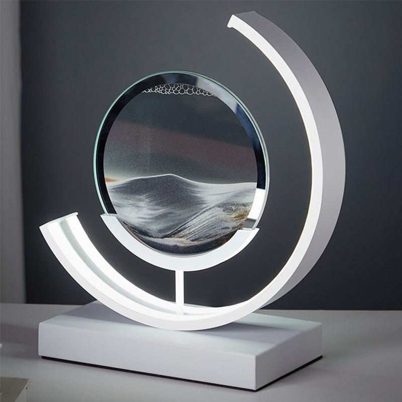 Sandlys – Kviksand LED-bordlampe med sandkunst