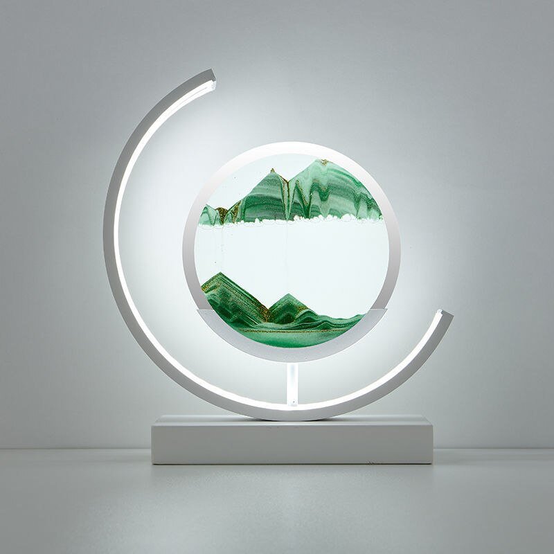 Sandlys – Kviksand LED-bordlampe med sandkunst