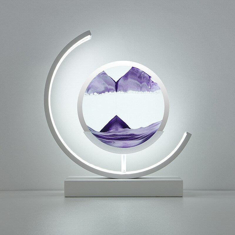 Sandlys – Kviksand LED-bordlampe med sandkunst
