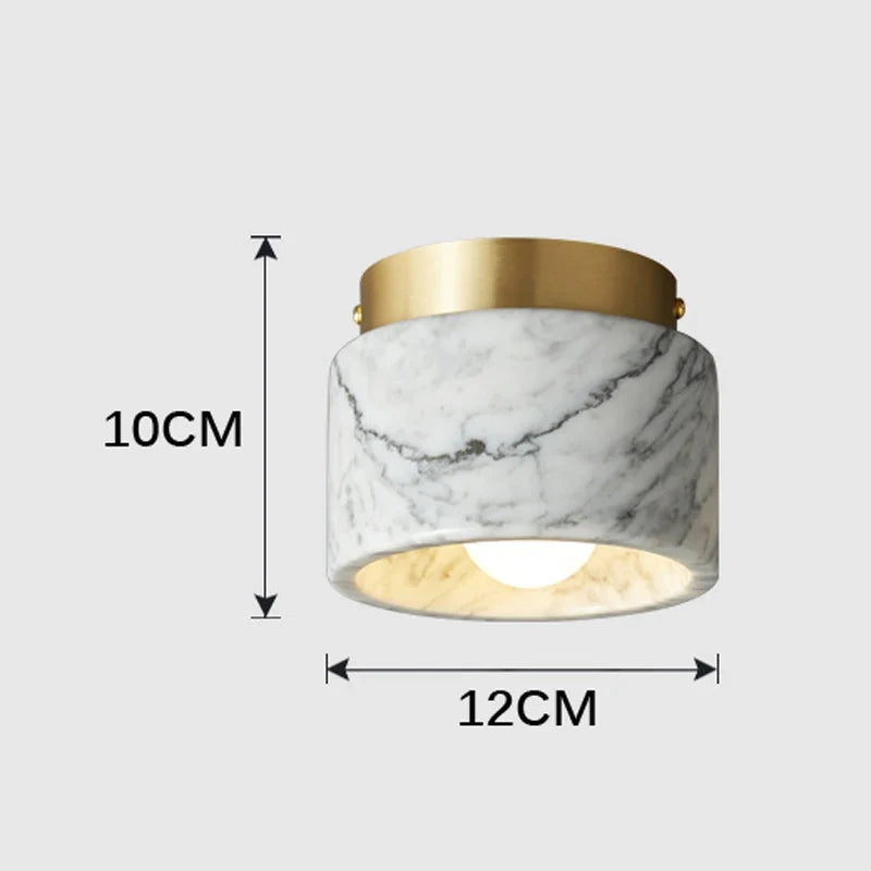 Marmorloftlampe – nordisk downlight i sten og metal
