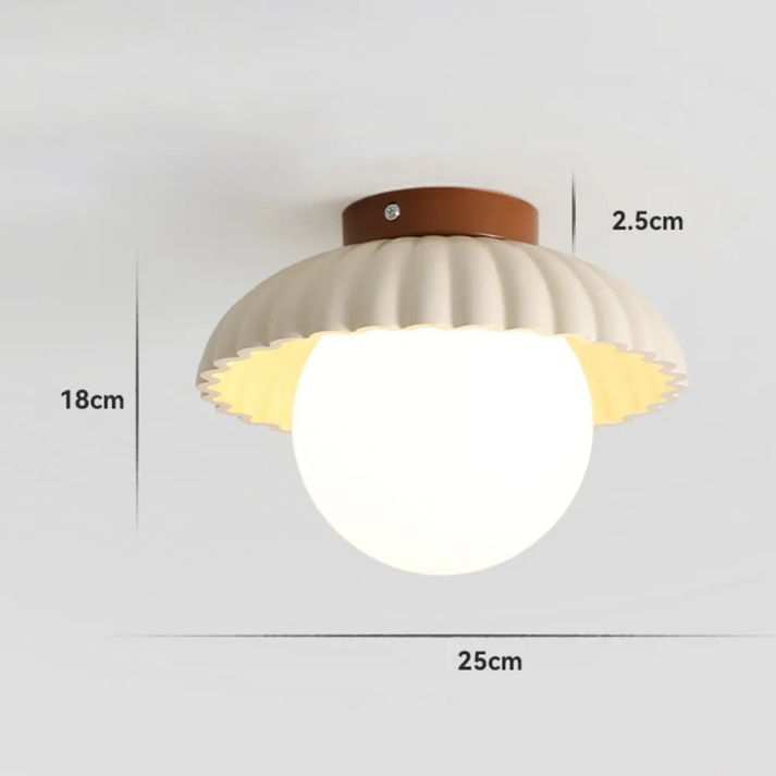 Loftlampe i jern og glas – blødt lys til gang og entré