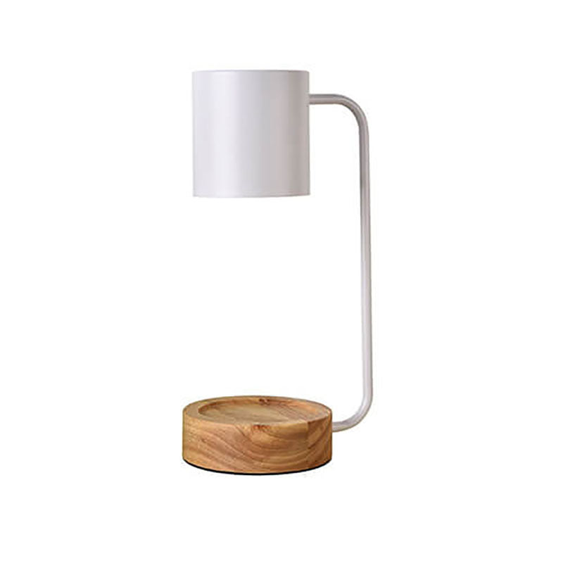 Japansk minimalistisk bordlampe i træ og metal