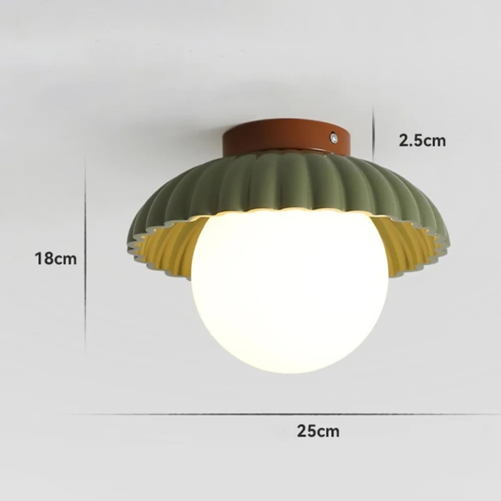 Loftlampe i jern og glas – blødt lys til gang og entré