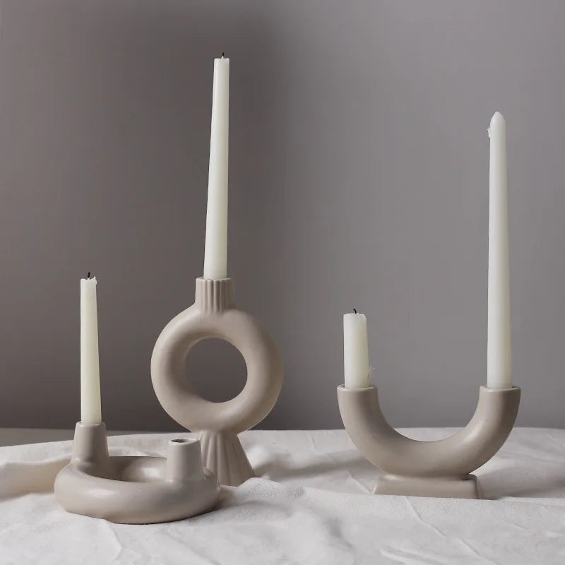 GLØD Portavelas – Candelabro nórdico de hierro y vidrio