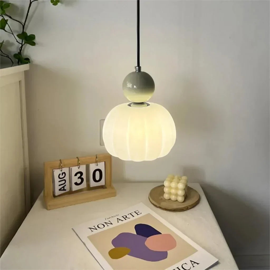 Nordisk Græskarpendel – Moderne LED-loftlampe i glas