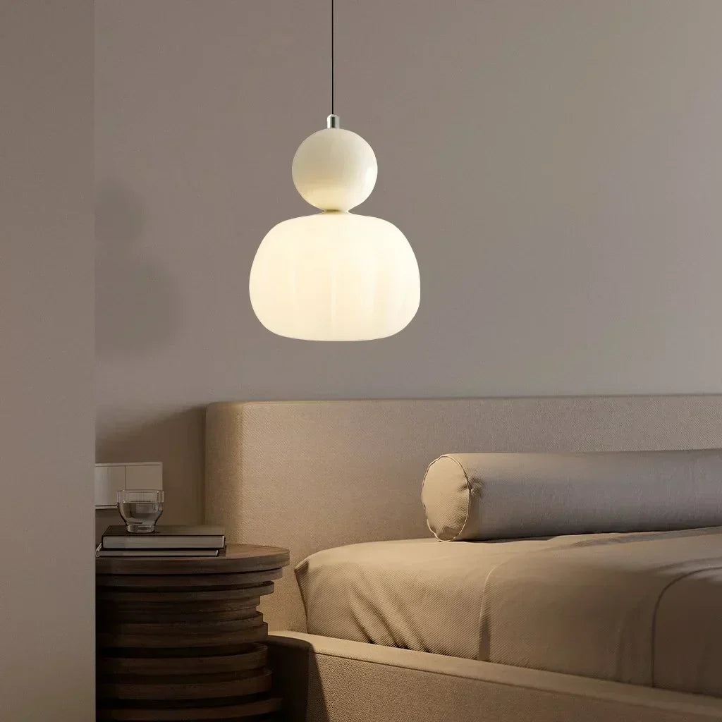 Nordisk Græskarpendel – Moderne LED-loftlampe i glas