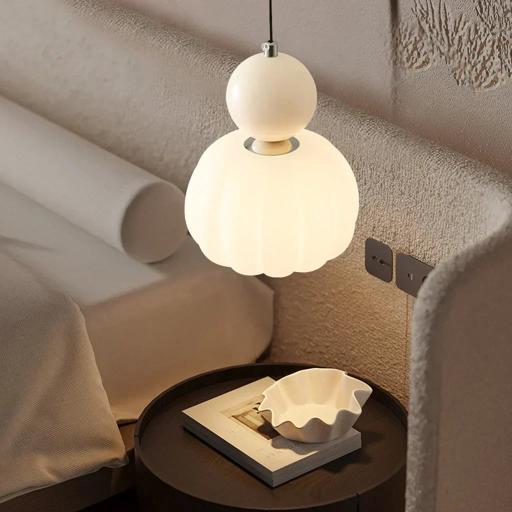 Nordisk Græskarpendel – Moderne LED-loftlampe i glas