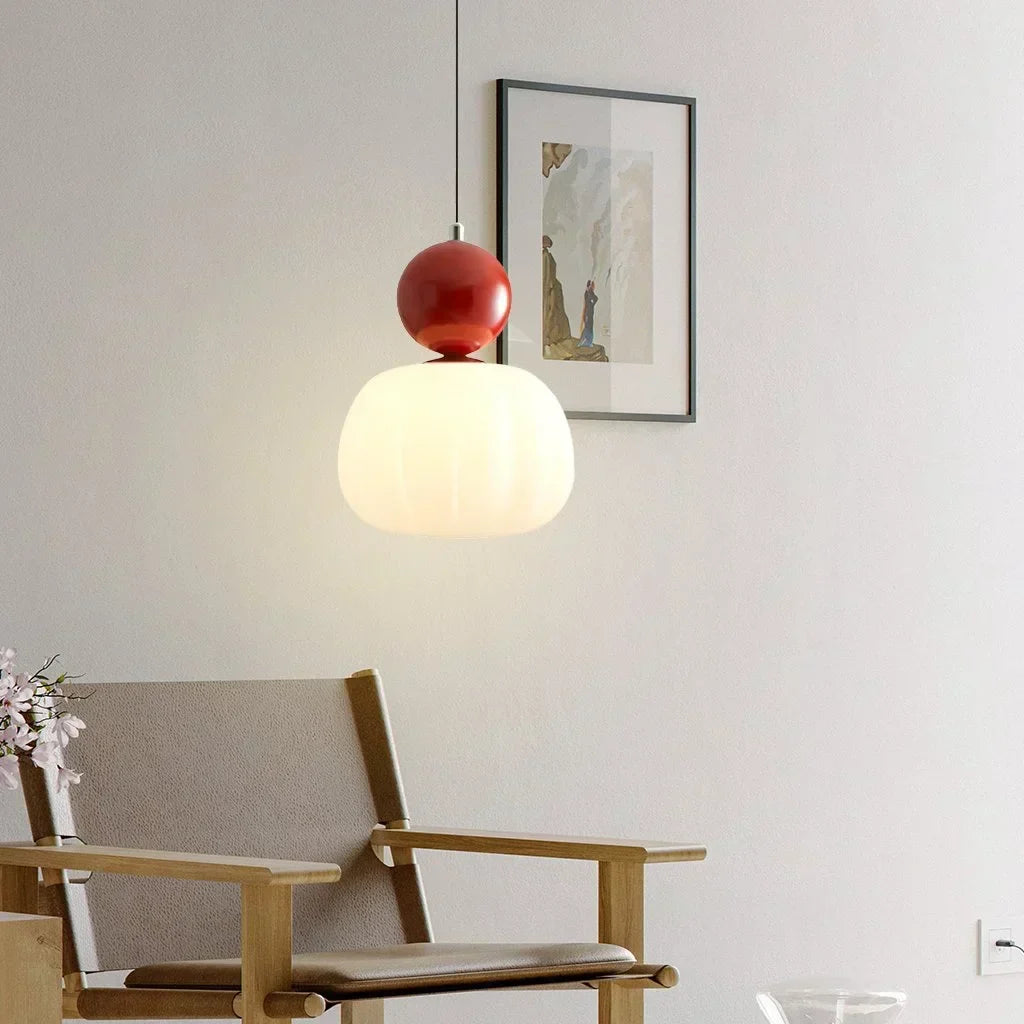 Nordisk Græskarpendel – Moderne LED-loftlampe i glas