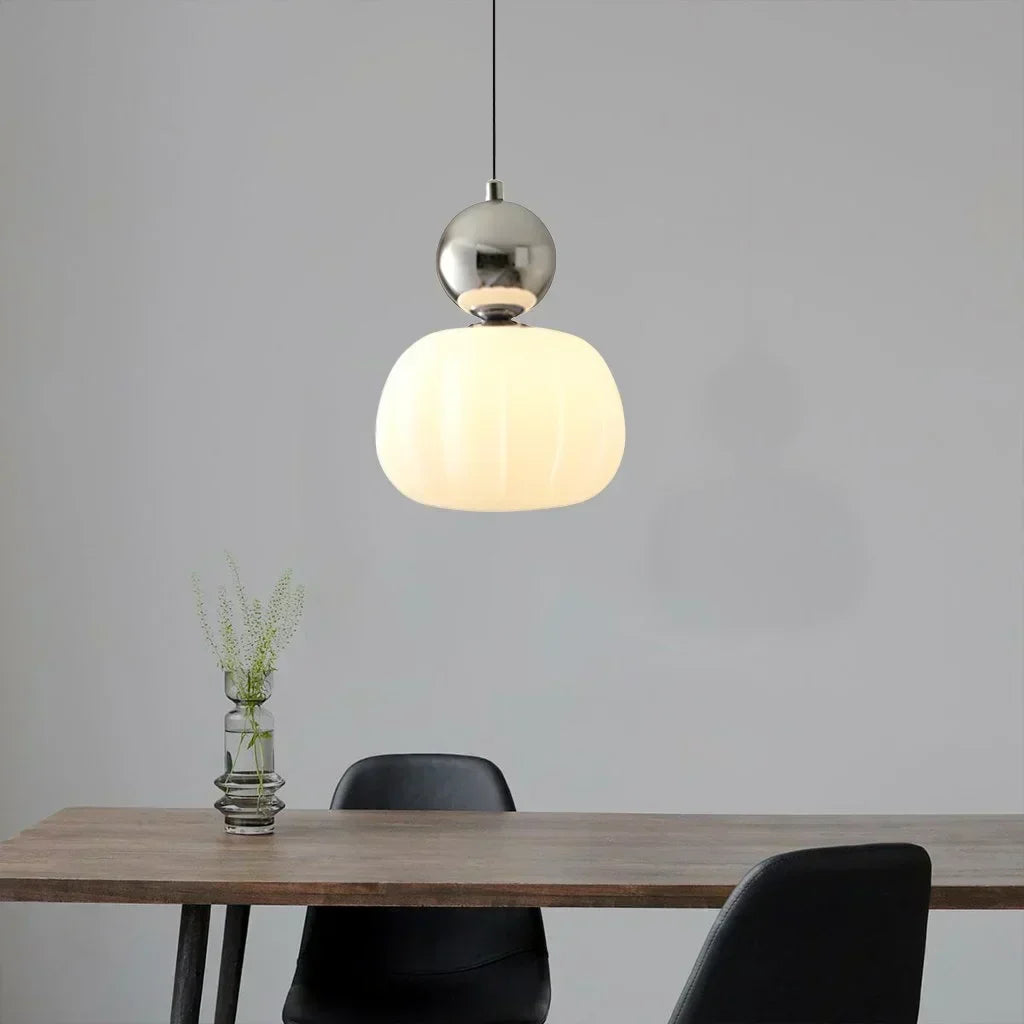 Nordisk Græskarpendel – Moderne LED-loftlampe i glas