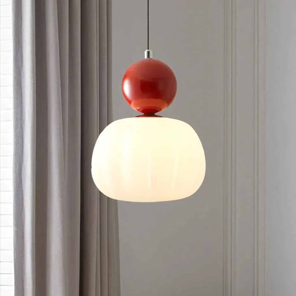 Nordisk Græskarpendel – Moderne LED-loftlampe i glas