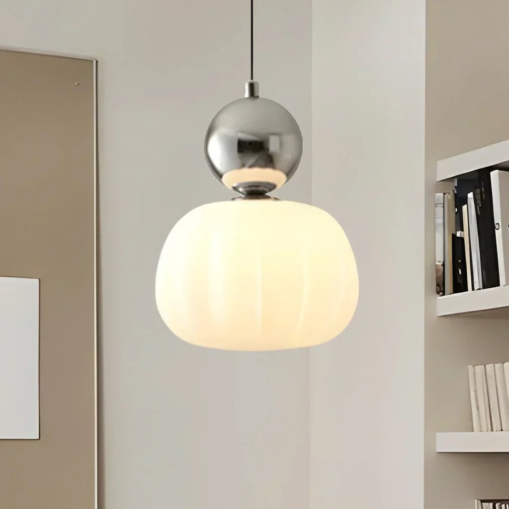 Nordisk Græskarpendel – Moderne LED-loftlampe i glas