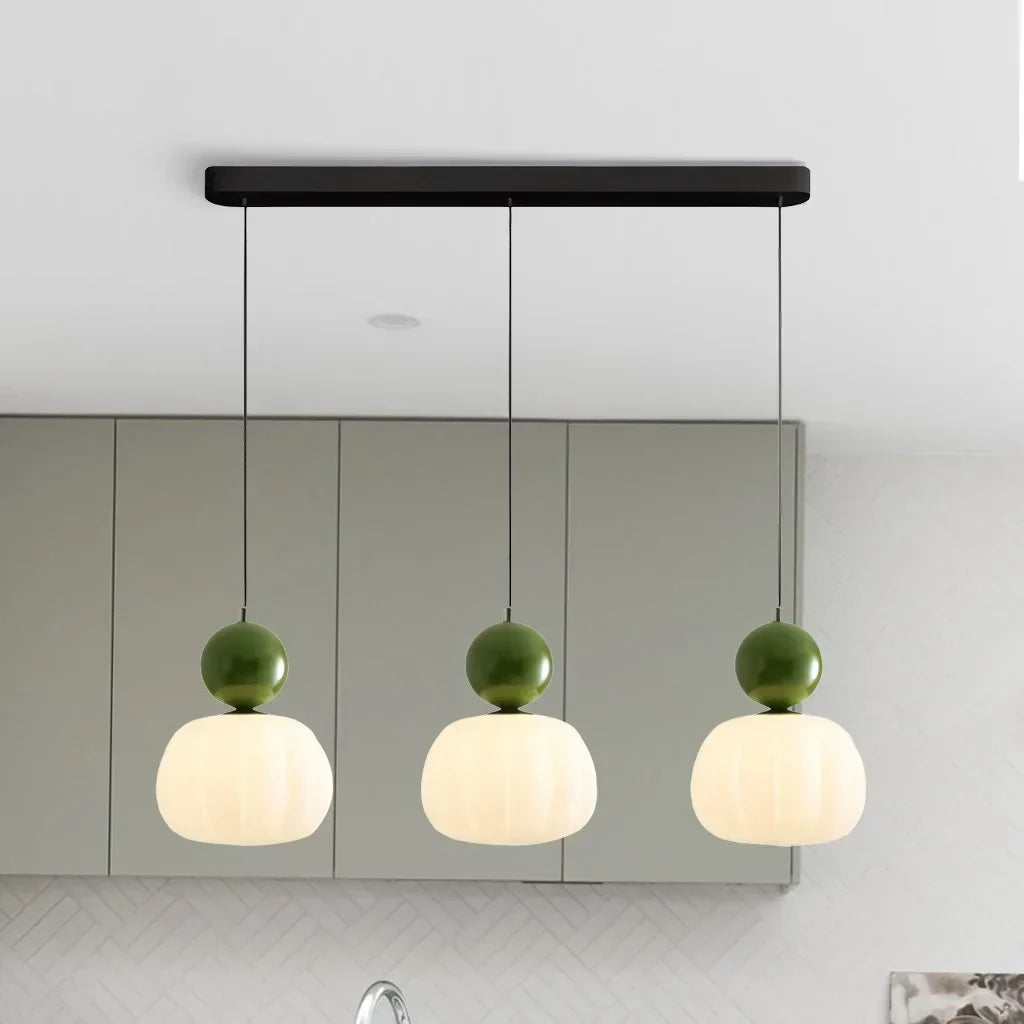 Nordisk Græskarpendel – Moderne LED-loftlampe i glas