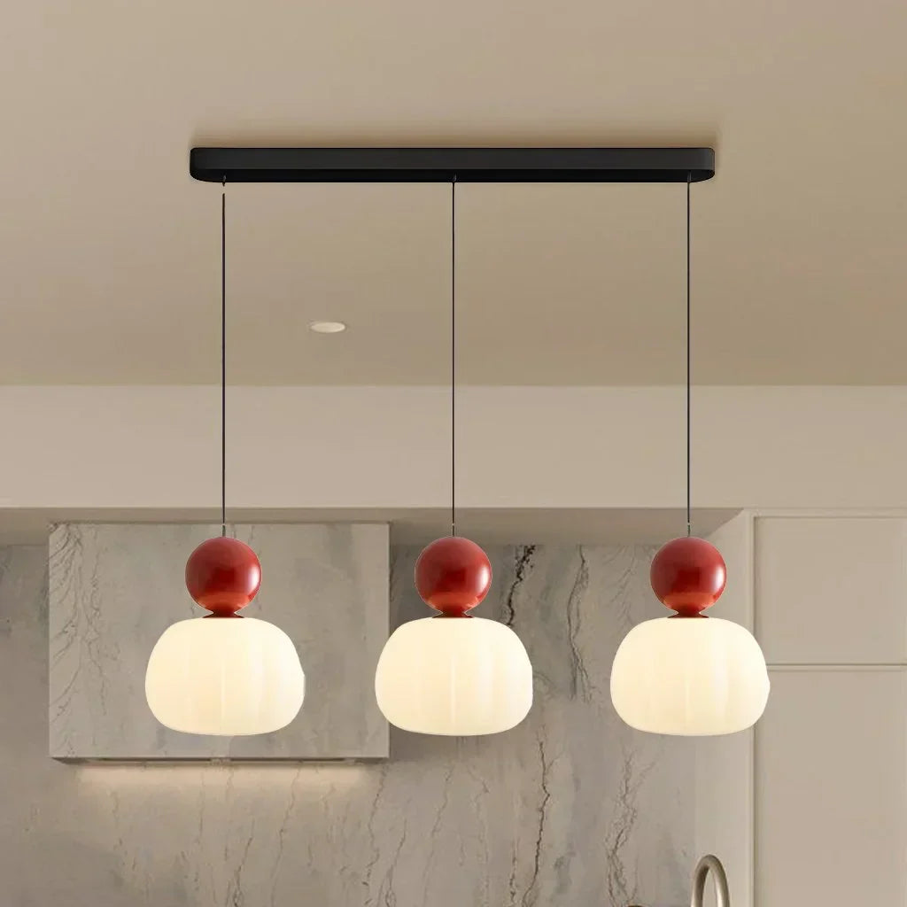 Nordisk Græskarpendel – Moderne LED-loftlampe i glas