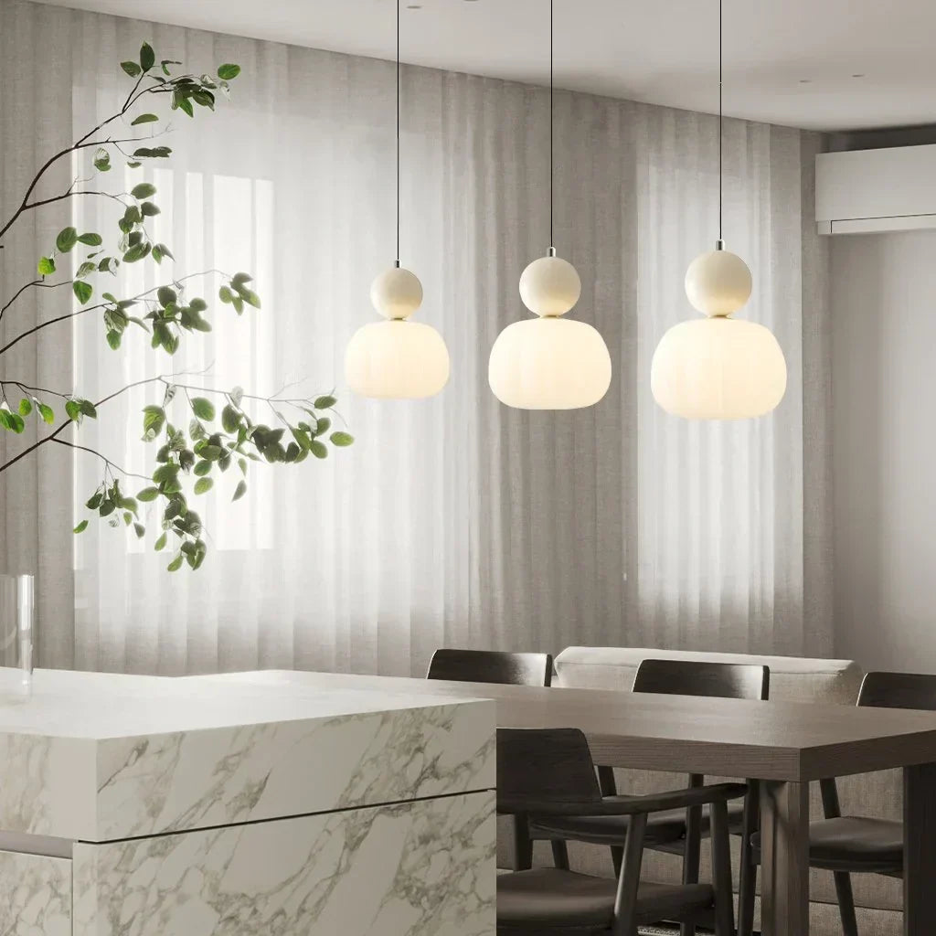 Nordisk Græskarpendel – Moderne LED-loftlampe i glas