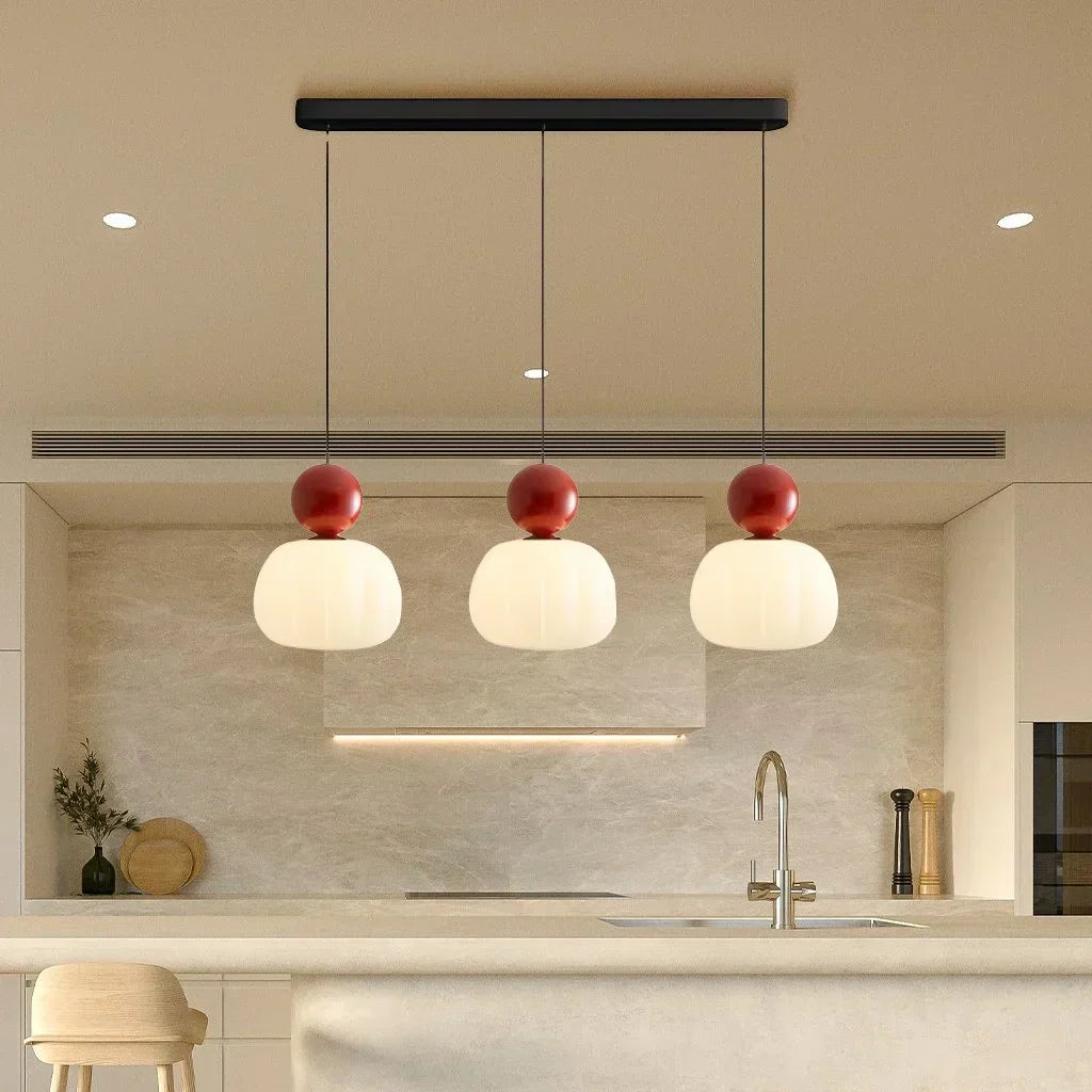 Nordisk Græskarpendel – Moderne LED-loftlampe i glas