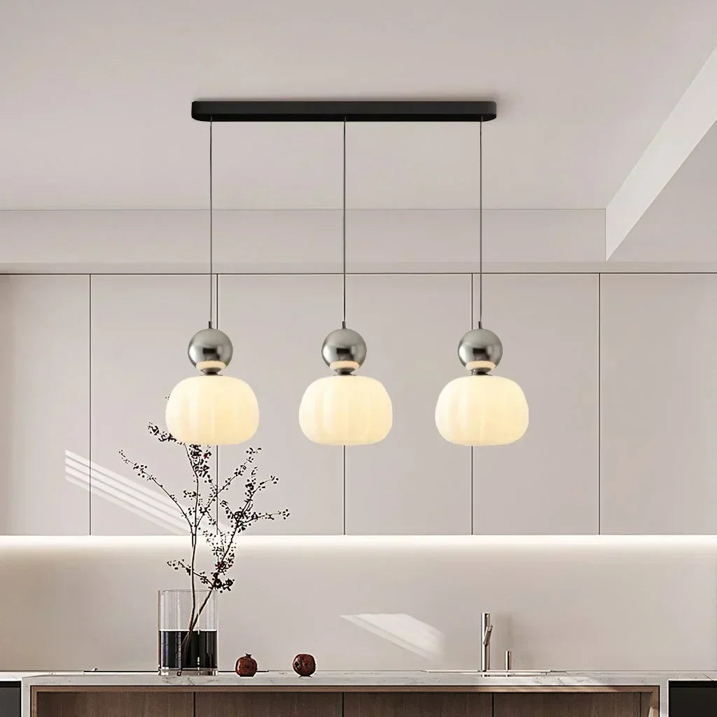 Nordisk Græskarpendel – Moderne LED-loftlampe i glas